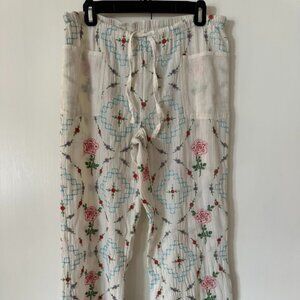 Urban Outfitters Embroidered Linen Pants
